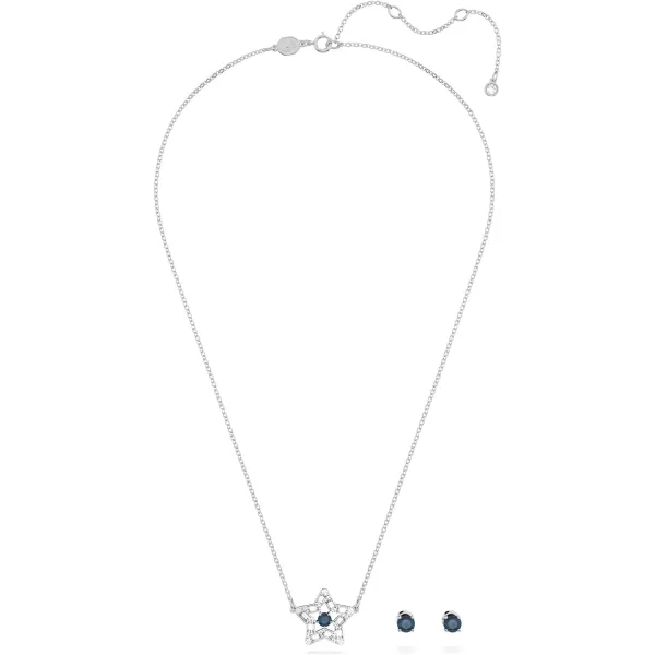 Swarovski Crystal Jewelry Set Collection featuring Necklaces and EarringsStella  Rhodium Tone Finish