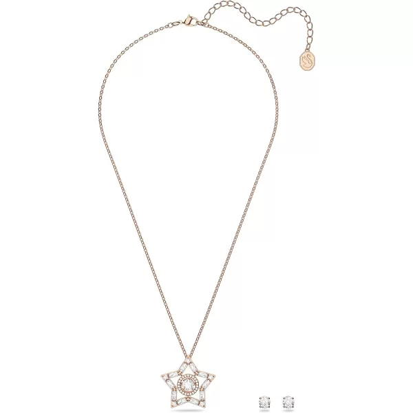 Swarovski Crystal Jewelry Set Collection featuring Necklaces and EarringsStella  Rose Gold Tone Finish