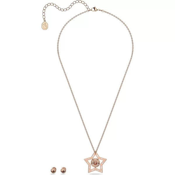 Swarovski Crystal Jewelry Set Collection featuring Necklaces and EarringsStella  Rose Gold Tone Finish