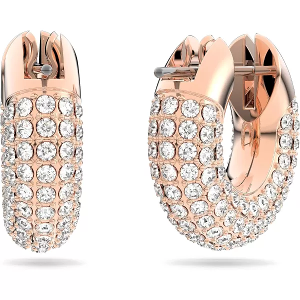 Swarovski Dextera Crystal Pav Hoop Earrings Jewelry CollectionMini Hoop  Rose Gold Tone Finish