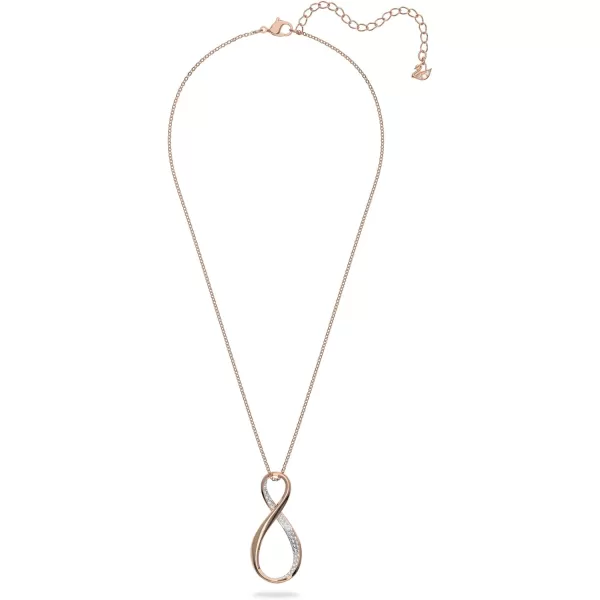 Swarovski Exist Crystal Earring and Necklace Jewelry Collection Clear CrystalsInfinity Pendant Necklace  Rose Gold Tone Finish