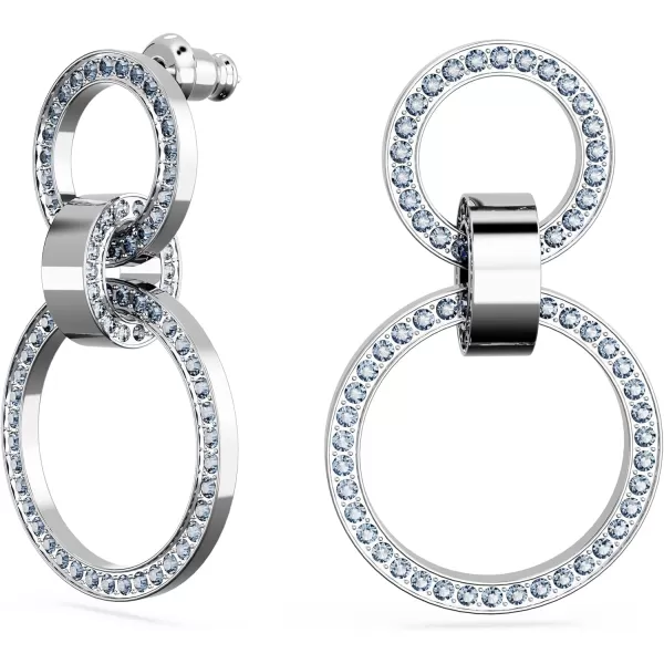 Swarovski Hollow Collection Hoop EarringsBlue  Rhodium Finish