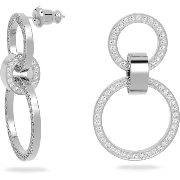 Swarovski Hollow Collection Hoop EarringsWhite  Rhodium Finish