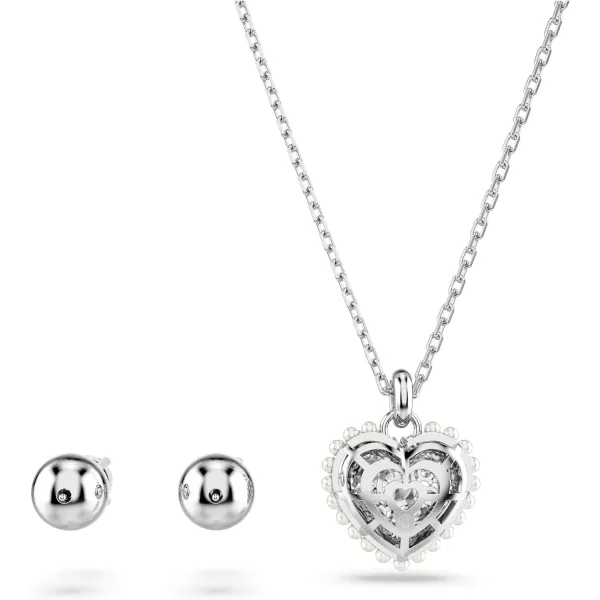 Swarovski Hyperbola set Heart Clear Rhodium FinishedSwarovski Hyperbola set Heart Clear Rhodium Finished