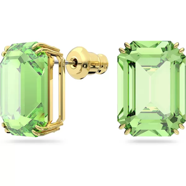 Swarovski Millenia Stud Earrings Octagon Cut Green Crystal Goldtone FinishSwarovski Millenia Stud Earrings Octagon Cut Green Crystal Goldtone Finish