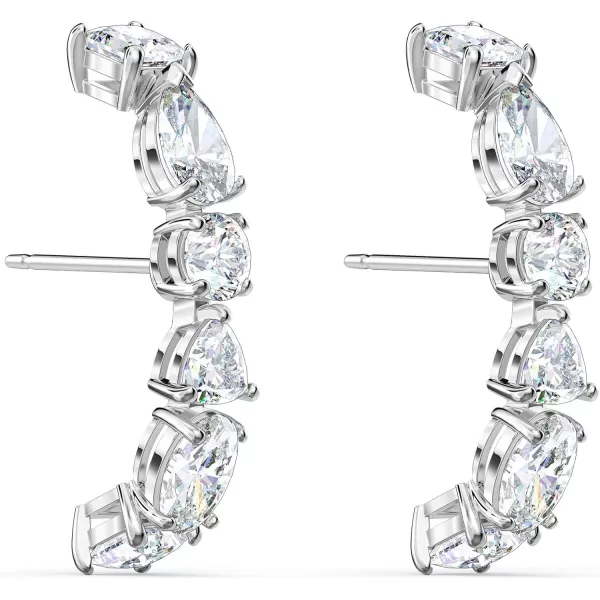 Swarovski Tennis Deluxe Jewelry Collection Rhodium amp Rose Gold Tone Finish Clear CrystalsPierced Earrings  Rhodium Tone