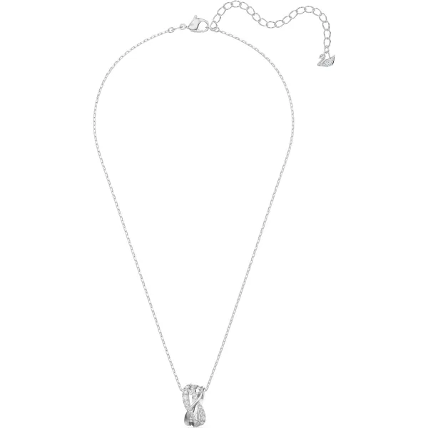 Swarovski Twist Row Crystal Necklace Jewelry CollectionClear Crystals  Rhodium Tone