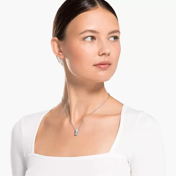 Swarovski Twist Row Crystal Necklace Jewelry CollectionClear Crystals  Rhodium Tone