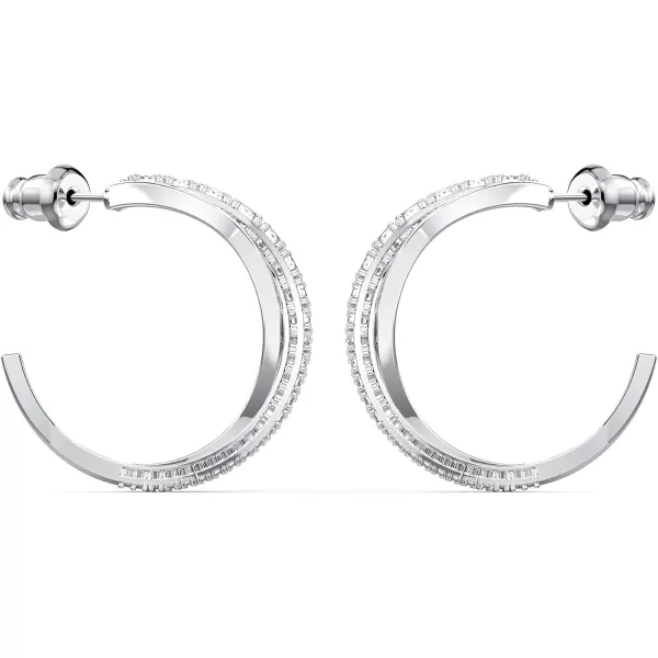 Swarovski Twist Row Crystal Necklace Jewelry CollectionMini Hoop Earrings  Clear Crystals