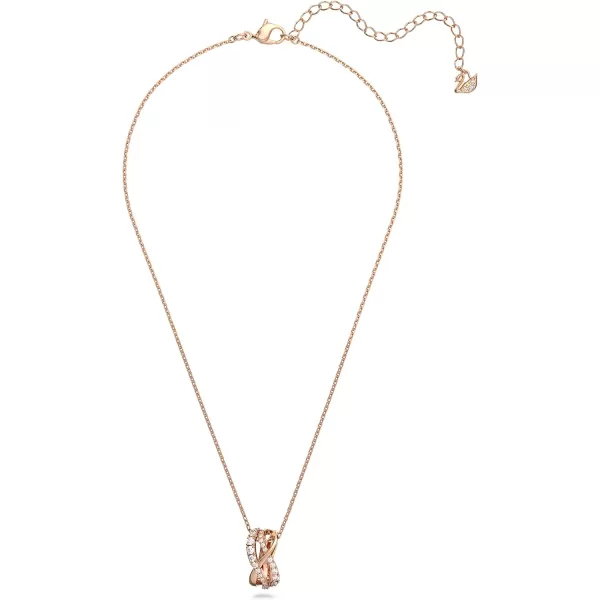 Swarovski Twist Row Crystal Necklace Jewelry CollectionNecklace Rose Gold Tone White Crystals