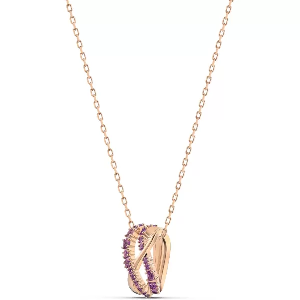 Swarovski Twist Row Crystal Necklace Jewelry CollectionPurple Crystals  Rose Gold Tone