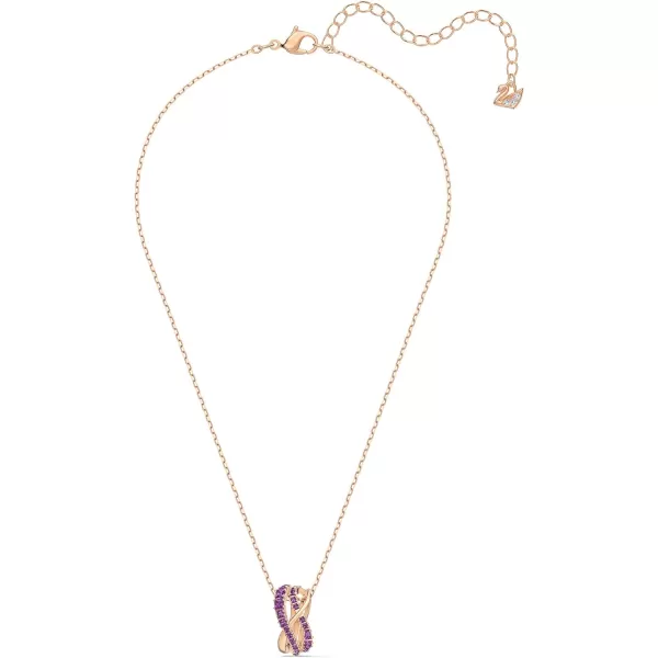 Swarovski Twist Row Crystal Necklace Jewelry CollectionPurple Crystals  Rose Gold Tone