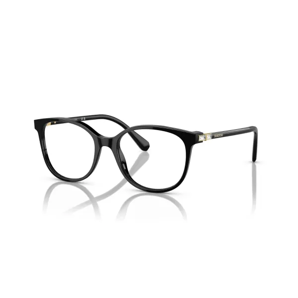 Swarovski Womens Sk2002f Low Bridge Fit Square Prescription Eyewear FramesSolid BlackDemo Lens