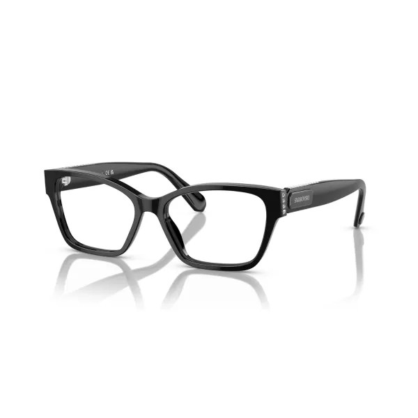 Swarovski Womens Sk2013 Rectangular Prescription Eyewear FramesBlackGreyDemo Lens