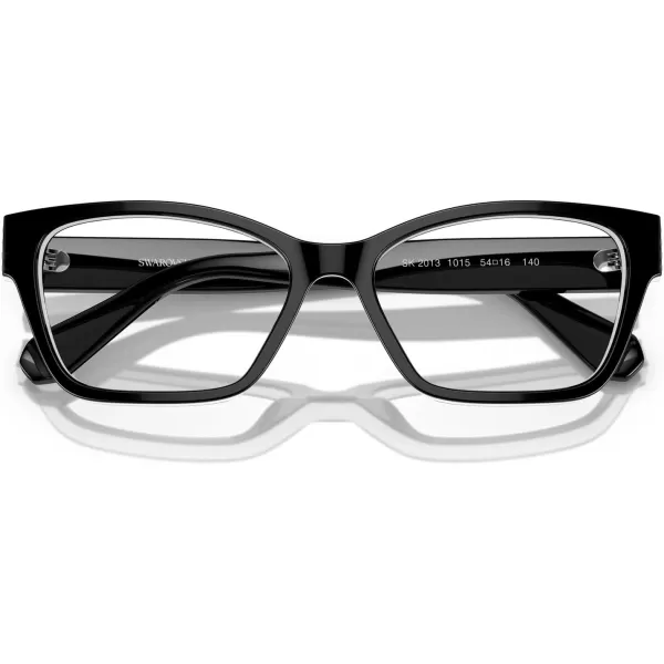 Swarovski Womens Sk2013 Rectangular Prescription Eyewear FramesBlackWhiteDemo Lens