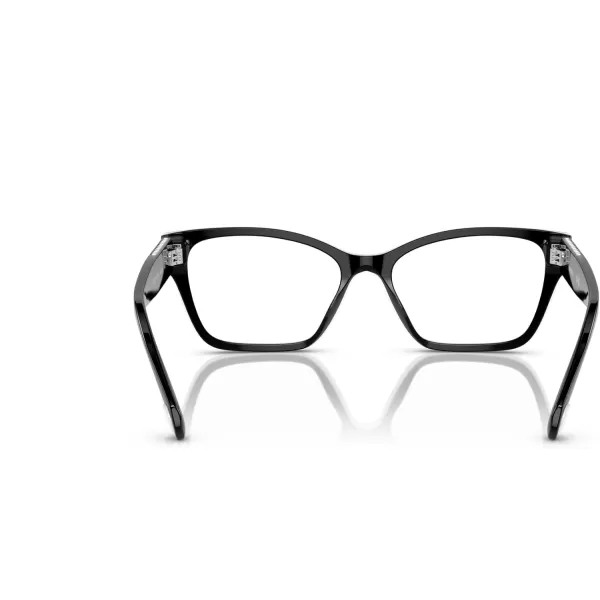 Swarovski Womens Sk2013 Rectangular Prescription Eyewear FramesBlackWhiteDemo Lens