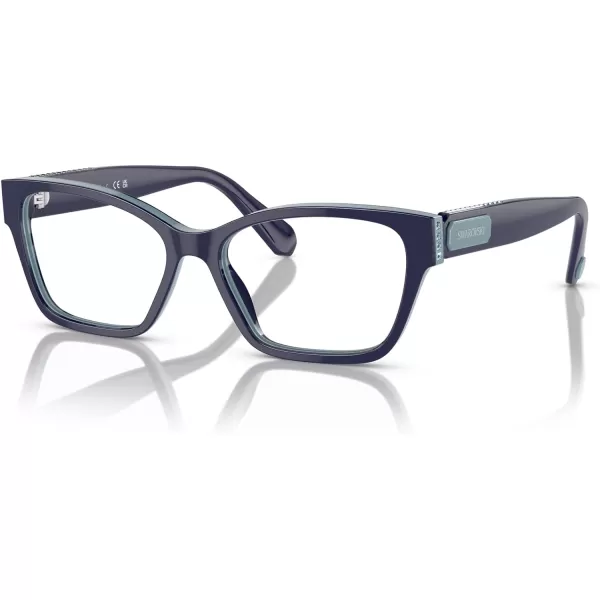 Swarovski Womens Sk2013 Rectangular Prescription Eyewear FramesBurgundyBlackDemo Lens