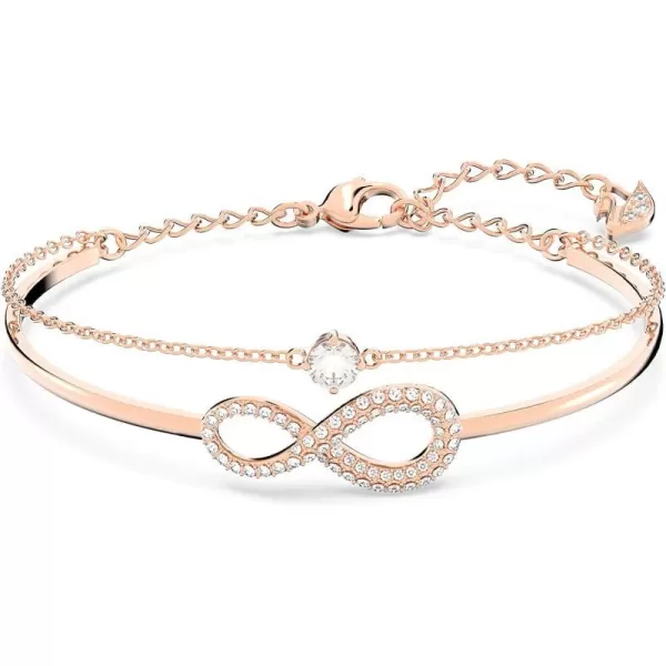 SWAROVSKI Infinity Twist Jewelry Collection Bracelets amp Necklaces Rhodium amp Rose Gold Tone Finish Clear CrystalsBangle Bracelet  Rose Gold Tone