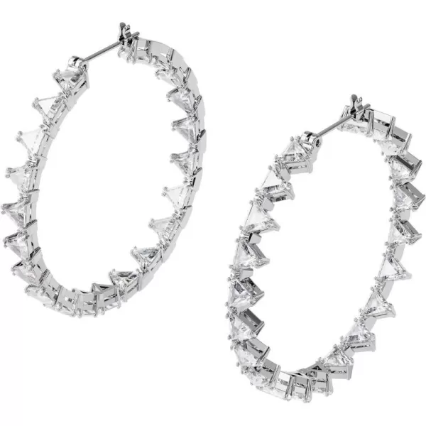 SWAROVSKI Ortyx Earrings and Bracelet Crystal Jewelry Collection Clear Crystals Rhodium FinishHoop Earrings  Rhodium Tone