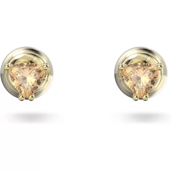 SWAROVSKI Stilla Stud Earrings Collection Amber Blue and Pink Stones in Multiple Metal FinishesOrange Stud Earrings