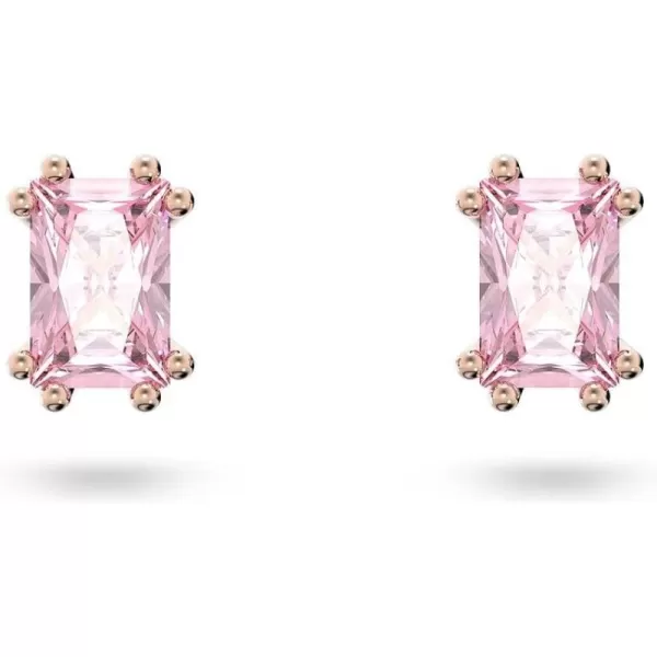 SWAROVSKI Stilla Stud Earrings Collection Amber Blue and Pink Stones in Multiple Metal FinishesPink Stud Earrings