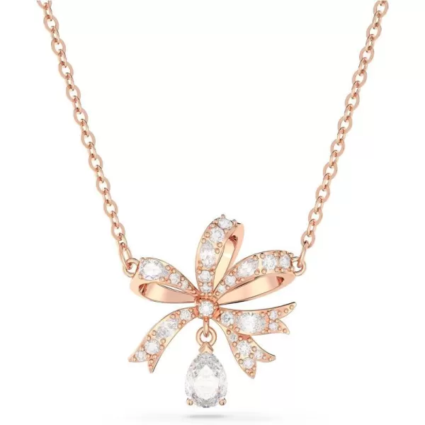 SWAROVSKI Volta Necklace Earrings and Bracelets Jewelry Collection BowInspired Pink and Clear Crystals with RoseGold Tone FinishNecklace