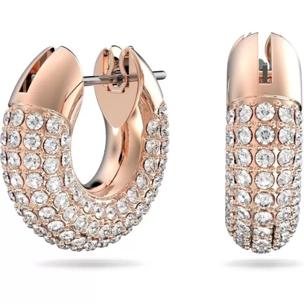 Swarovski Dextera Crystal Pav Hoop Earrings Jewelry CollectionMini Hoop  Rose Gold Tone Finish