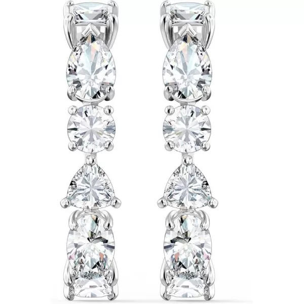 Swarovski Tennis Deluxe Jewelry Collection Rhodium amp Rose Gold Tone Finish Clear CrystalsPierced Earrings  Rhodium Tone