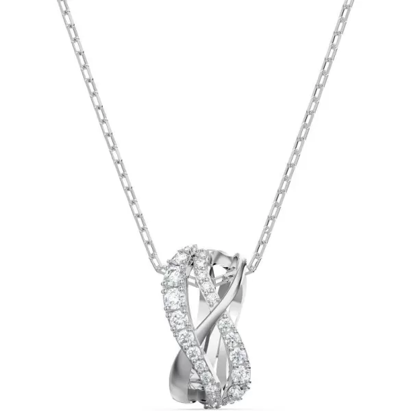 Swarovski Twist Row Crystal Necklace Jewelry CollectionClear Crystals  Rhodium Tone