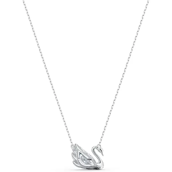 SWAROVSKI Dancing Swan Necklace Jewelry Collection Rhodium Finish Blue Crystals Clear CrystalsClear Crystals