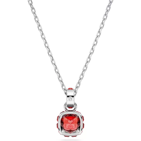 Swarovski Birthstone pendant Square cut July Red Rhodium FinishedSwarovski Birthstone pendant Square cut July Red Rhodium Finished