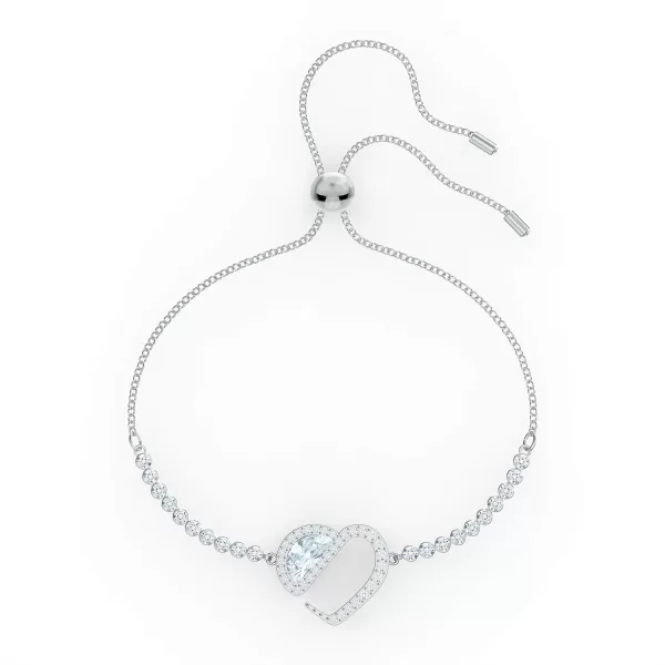 Swarovski Hear Heart Necklace Earrings and Bracelet Crystal Jewelry Collection Clear Crystals Amazon ExclusiveBracelet  Rhodium Tone Finish