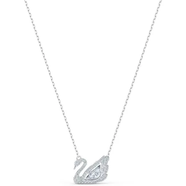 SWAROVSKI Dancing Swan Necklace Jewelry Collection Rhodium Finish Blue Crystals Clear CrystalsClear Crystals