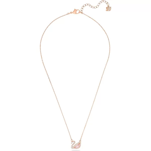 SWAROVSKI Dazzling Swan Jewelry Collection Blue Crystals Pink Crystals Clear CrystalsPendant Necklace  Rose Gold Tone