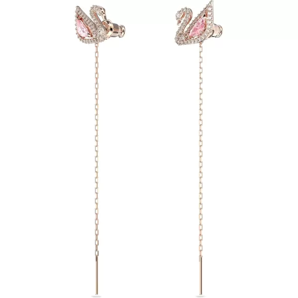 SWAROVSKI Dazzling Swan Jewelry Collection Blue Crystals Pink Crystals Clear CrystalsPierced Earrings  Rose Gold Tone