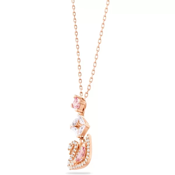 SWAROVSKI Dazzling Swan Jewelry Collection Blue Crystals Pink Crystals Clear CrystalsSwan Pendant Necklace  PinkClear Crystals