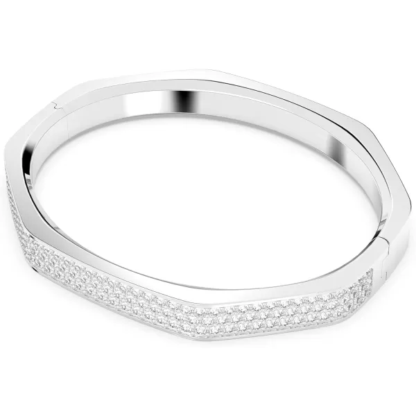 SWAROVSKI Dextera Bangle Octagon shape PavLarge Rhodium Finish