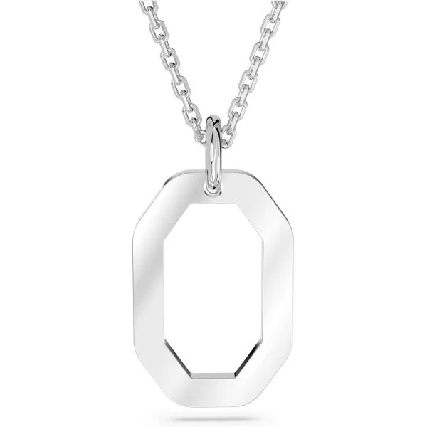 SWAROVSKI Dextera Pendant Necklace Octagon Shape with Black Crystal Pav on Ruthenium Finished Chain Part of the Dextera CollectionPendant Necklace  Rhodium Tone Finish