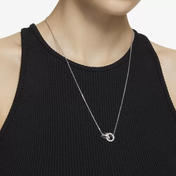 SWAROVSKI Hollow Collection Interloocking Loop Pendant NecklaceRhodium