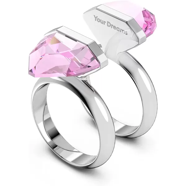 SWAROVSKI Lucent Crystal Ring Jewelry Collection Rhodium Tone Finish Pink CrystalsUS 6EU 52