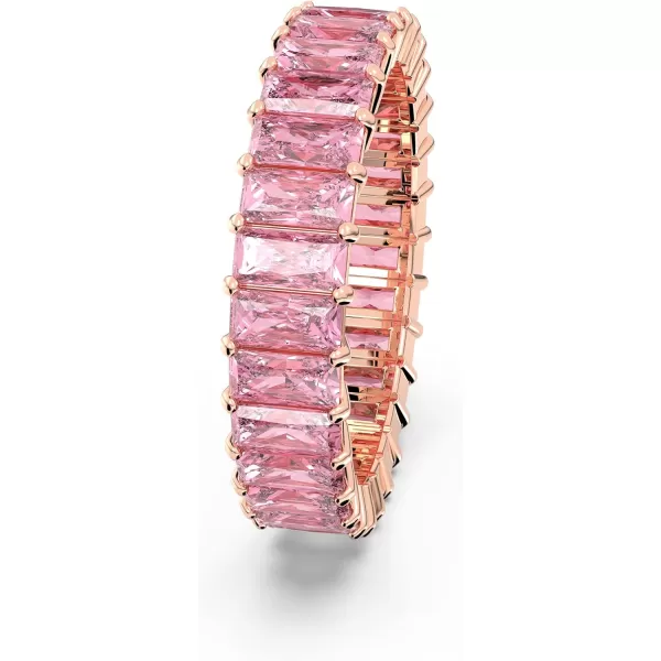 SWAROVSKI Matrix ring Baguette cut Pink Rose goldtone FinishUS 10 EU 62