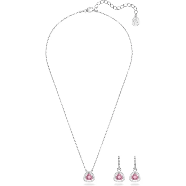 SWAROVSKI Millenia Crystal Jewelry Set Collection Pink and RoseGold CrystalsRhodium Finish