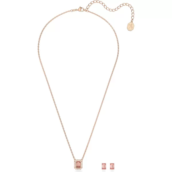 SWAROVSKI Millenia Crystal Jewelry Set Collection Pink and RoseGold CrystalsRoseGold Finish