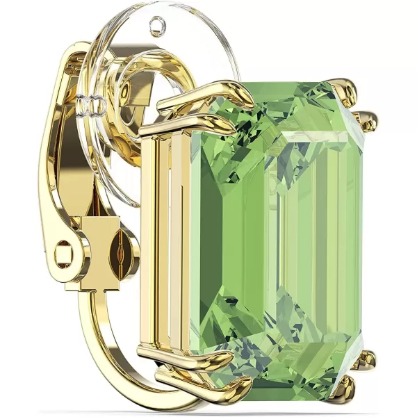 SWAROVSKI Millenia Earring and Necklace Crystal Jewelry Collection Gold Tone Finish Green CrystalsSingle Clip Earring