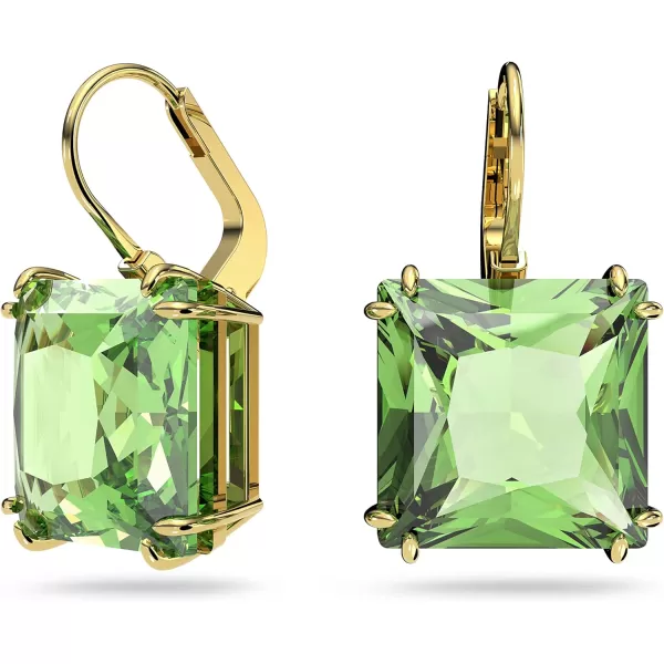 SWAROVSKI Millenia Earring and Necklace Crystal Jewelry Collection Gold Tone Finish Green CrystalsStud Earrings