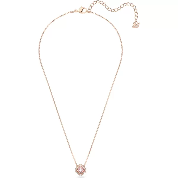 SWAROVSKI Sparkling Dance Clover Necklace Earrings and Bracelet Jewelry Collection Rose Gold Tone Finish Pink Crystals Clear CrystalsNecklace