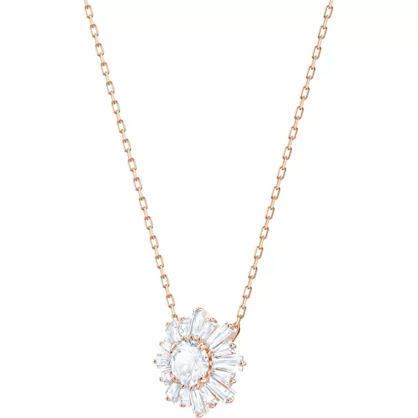 SWAROVSKI Sunshine Necklaces and Earrings Jewelry Collection Clear Crystals Pink Crystals Rose GoldTone FinishPendant Necklace  Rose Gold Tone