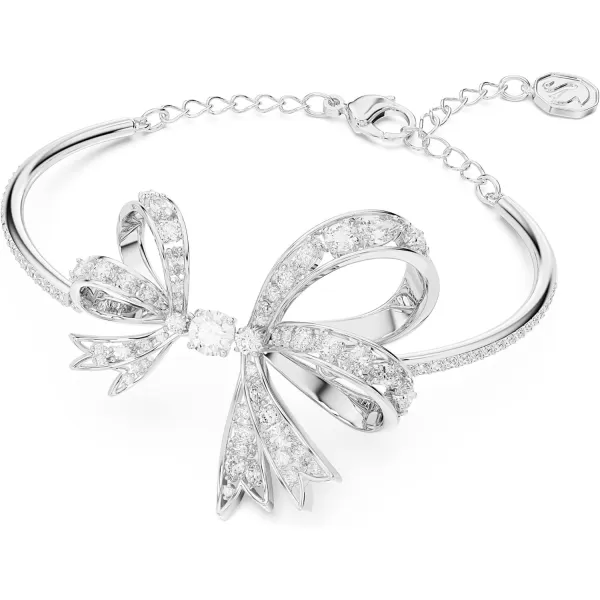 SWAROVSKI Volta Necklace Earrings and Bracelets Jewelry Collection BowInspired Clear Crystals with Rhodium FinishBangle