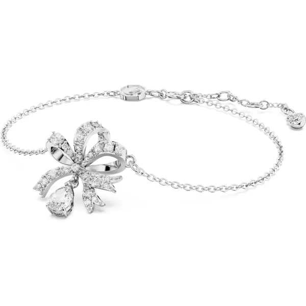 SWAROVSKI Volta Necklace Earrings and Bracelets Jewelry Collection BowInspired Clear Crystals with Rhodium FinishBracelet