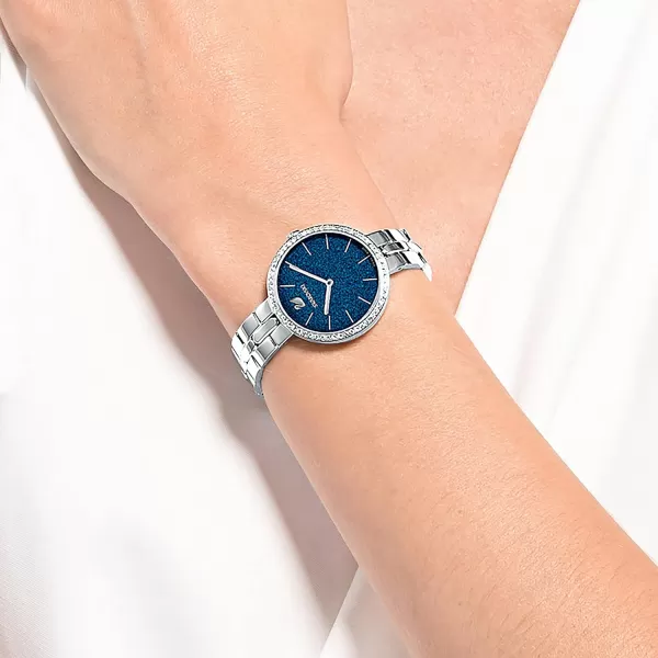 SWAROVSKI Womens Cosmopolitan Crystal Watch CollectionBlue and Silver Tone